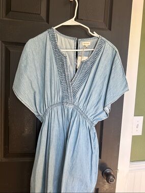 Cost Plus World Market Light Blue Denim Jumpsuit Romper